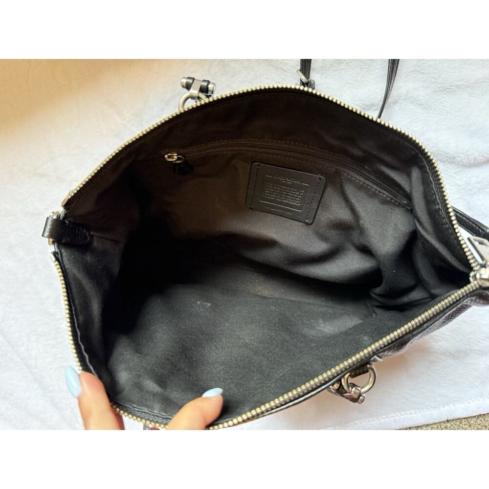 Coach L2054-79997 Black Pebbled Leather Tote Crossbody Shoulder Bag - Picture 4 of 9